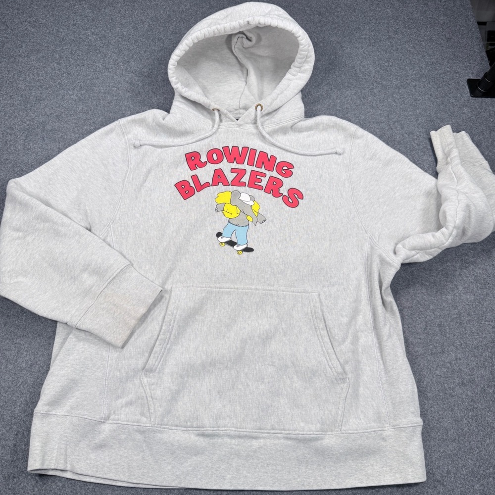Rowing Blazers Babar Skateboard Hoodie Gray 100% Cotton XXXL See Measurements